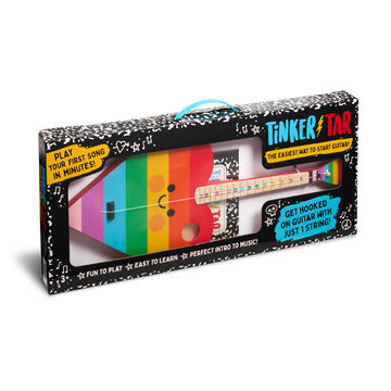 Tinkertar - Rainbow Heart - The Easiest Way To Start And Learn Guitar - Premium Wood Construction - 1 Stringed Toy Instrument Fo