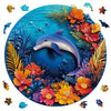 Ruikiyart Wooden Puzzles for Adults, 5MM 200 Pieces Dolphin Wooden Jigsaw Puzzles, Sea Animal Unique Shaped Puzzle Gifts for Adu