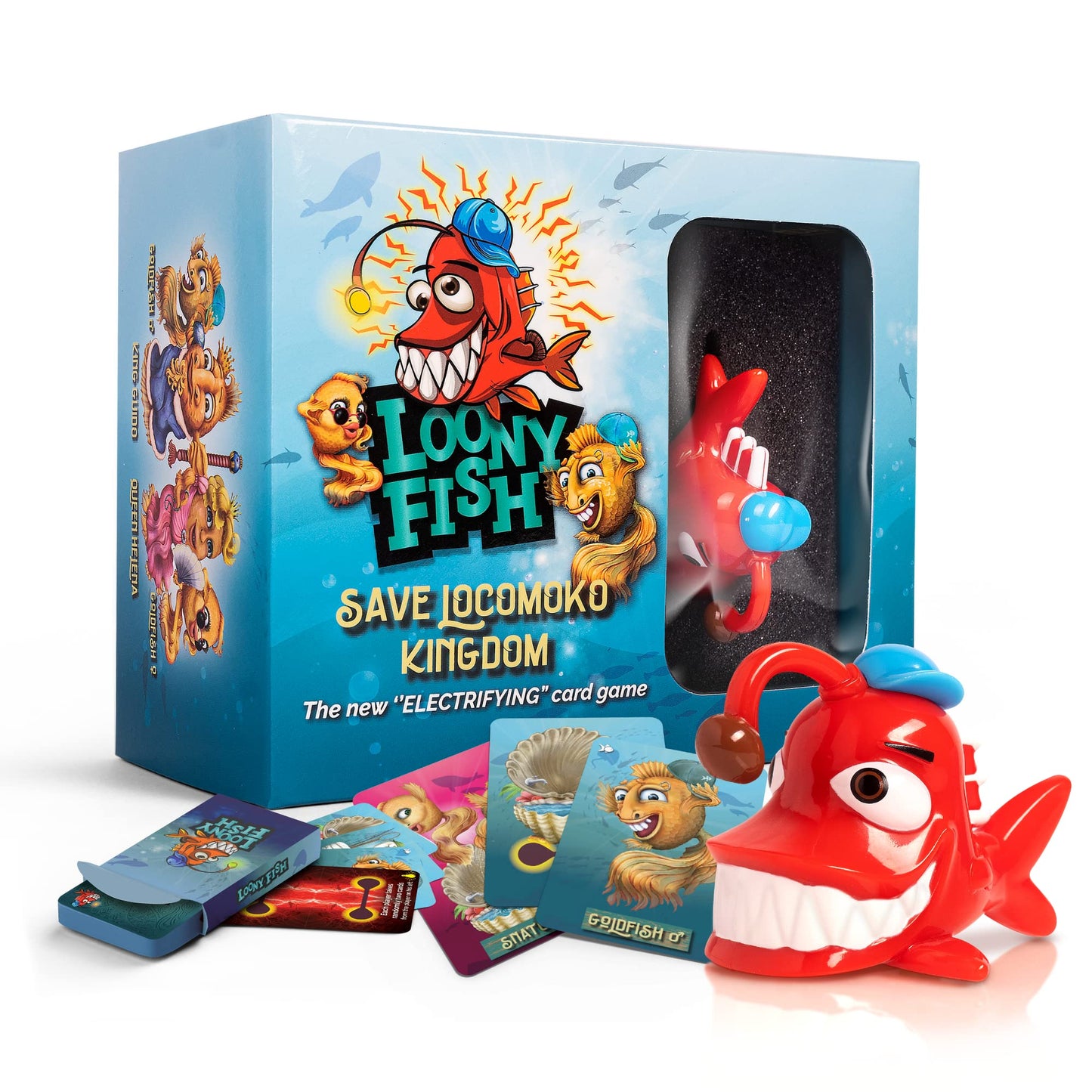 Catchup Toys Loonyfish Card Game: Fun, Family-Friendly, Interactive, Electrifying, for Adults, Teens, and Kids, 6 Years and Up,