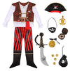 Yorborgor Kids Pirate Outfit - Boys Pirate Cosplay Party Dress Up (White, 7-8 Years)