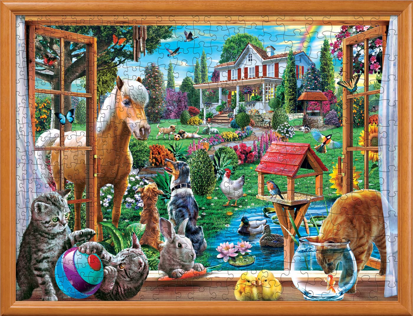 Masterpieces 400 Piece Jigsaw Puzzle For Adults, Family, Or Kids - Peeking Through - 18X24