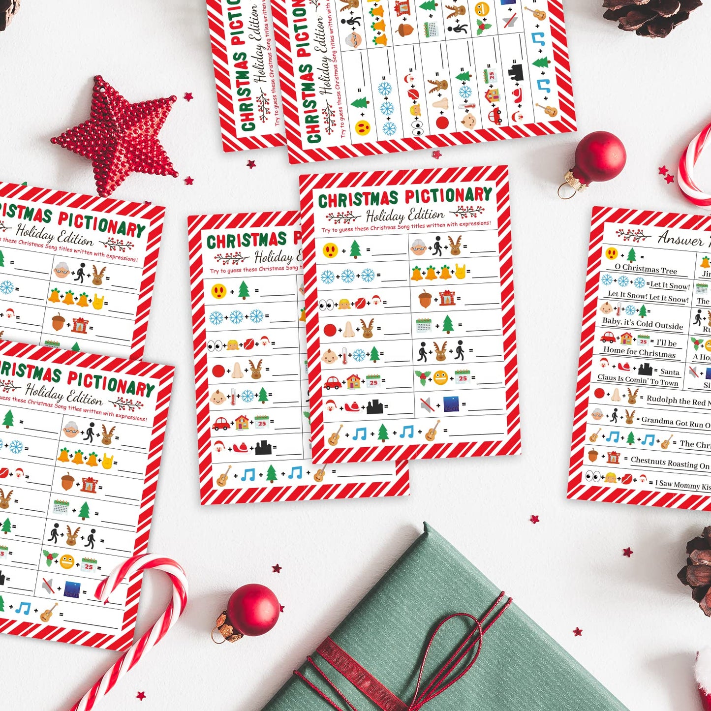 Chiazllta Christmas Party Games, Song Guessing Sing Me A Picture Xmas Themed Party Holiday Activity For Adults Groups Coworkers,
