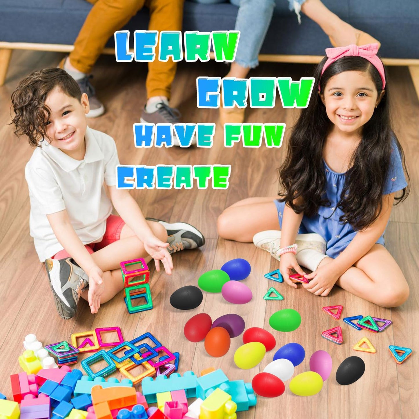 Olutacot 120 Pcs Plastic Egg Shakers Easter Egg Shaker Percussion Musical Maracas Plastic Easter Egg For Kids Toys Learning Diy