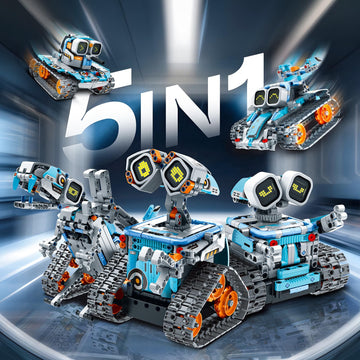 Sillbird Robot Building Kit With Remote Control Stem Gifts For Kids Age 8-12, Coding Robotics Technic Toy Set For Boys' Birthday, Buildable 5-In-1 Models With 435 Pieces