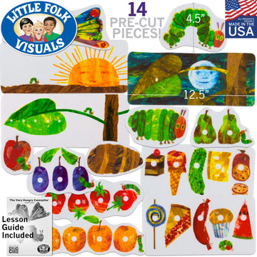 Little Folk Visuals The Very Hungry Caterpillar Felt Board Figures Set, 14-Piece, Multicolor, Interactive Teaching for Toddlers and Kindergarteners