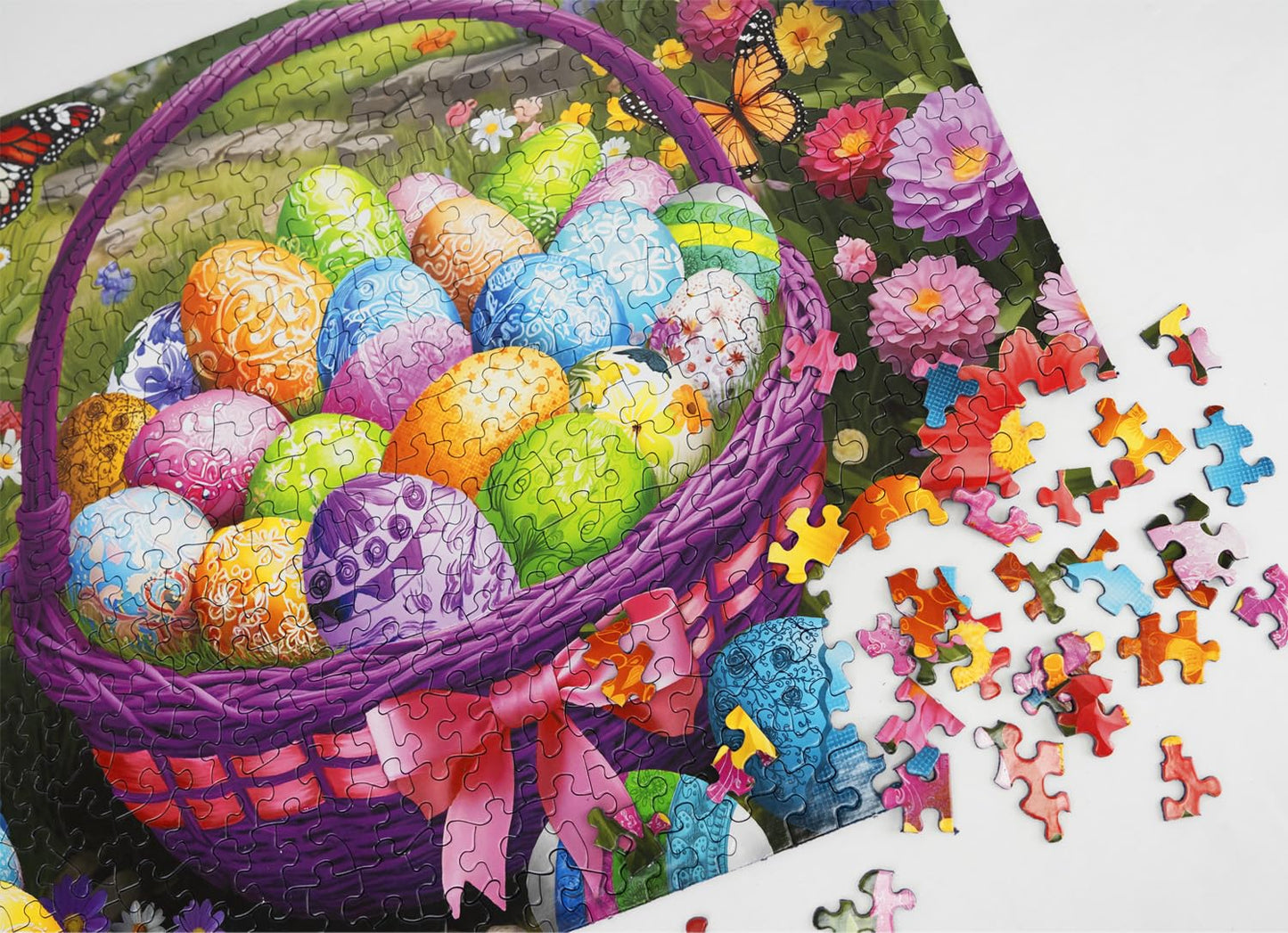 Springbok 500 Piece Jigsaw Puzzle - Easter in Bloom, Cardboard, Made in USA, Perfect for Adults and Families