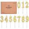 PHD CAKE 10-Pieces Gold Numeral Birthday Candles, Cake Numeral Candles Number 0-9 Glitter Cake Topper Decoration for Birthday,We
