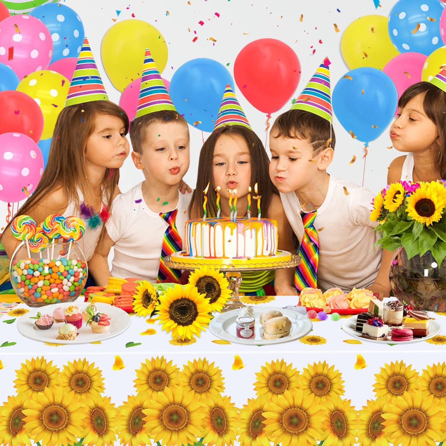 4 Pack Sunflower Tablecloth 51 X 86 Inch Plastic Rustic Sunflower Tablecloth Sunflower Party Tablecloth Sunflower Birthday Party