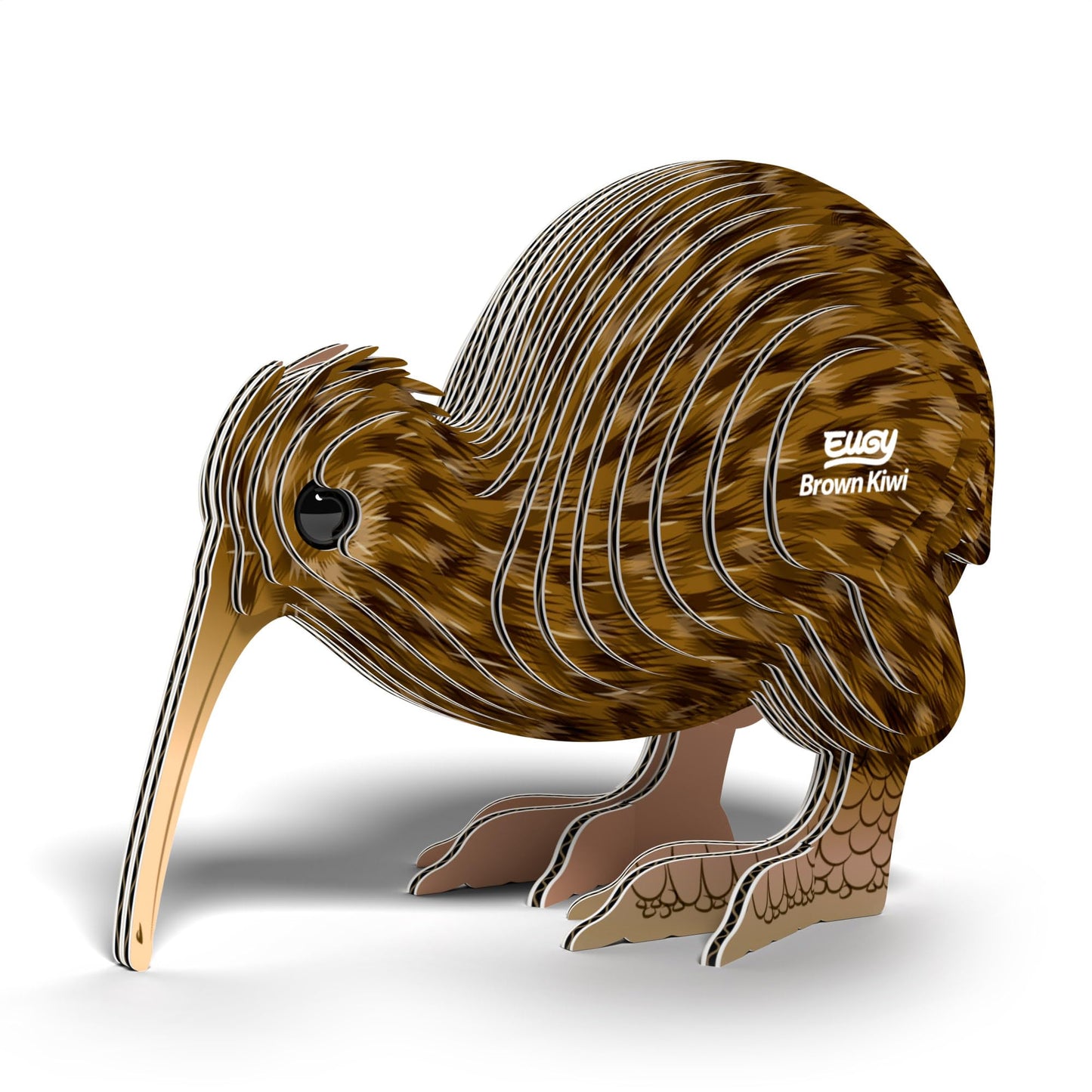 Eugy Brown Kiwi 3D Puzzle, 24 Piece Eco-Friendly Educational Learning Puzzles For Kids 6+