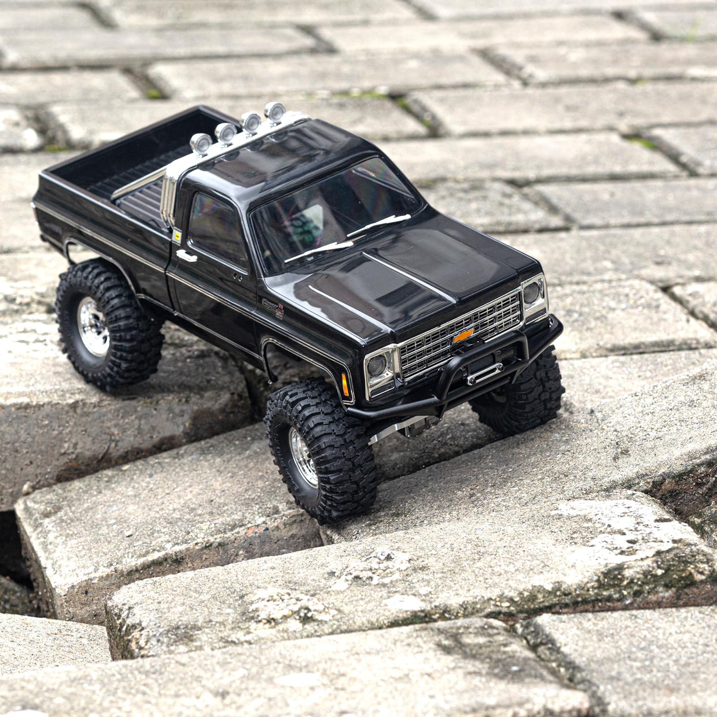 SPEELIK Front Bumper Aluminum Winch for Traxxas 1/18 TRX4M High Trail K10 F150 Upgrade Parts RC Crawler Car