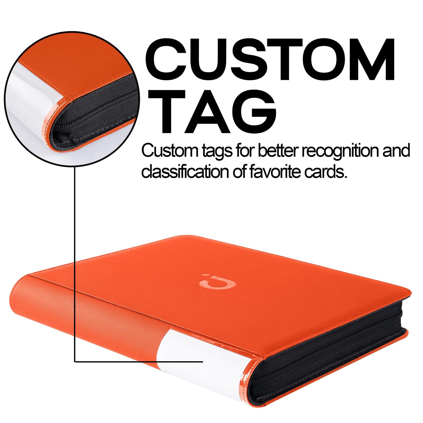 Toploader Binder Holds 360 Top Loaders - 9-Pocket Top Loader Binder for 3 x 4 Rigid Card Holders for Trading Cards or Sports Cards Model B - Classic Orange