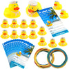 Kathfly 60 Pcs Duck Tag Kits - 20 Rubber Ducks, 20 Tag Cards, 20 Rubber Bands For Carnival Party Games