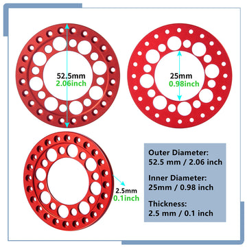 Zolikar Aluminum Alloy 1.9 Beadlock Wheel Rings Replacement Rings 4Pcs For 1/10 Scale Scx10 1.9 Beadlock Wheels Upgrades Rc Craw
