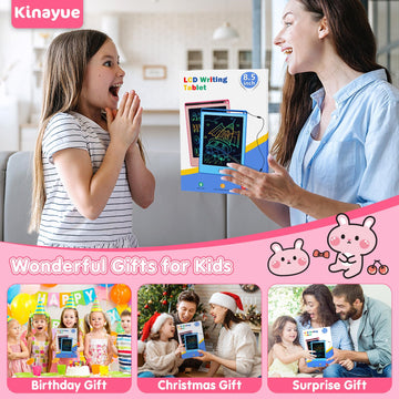 Kinayue 8.5 Inch LCD Writing Tablet for Kids, Reusable Doodle Drawing Board, Colorful Drawing Pad for Toddlers Educational Toys