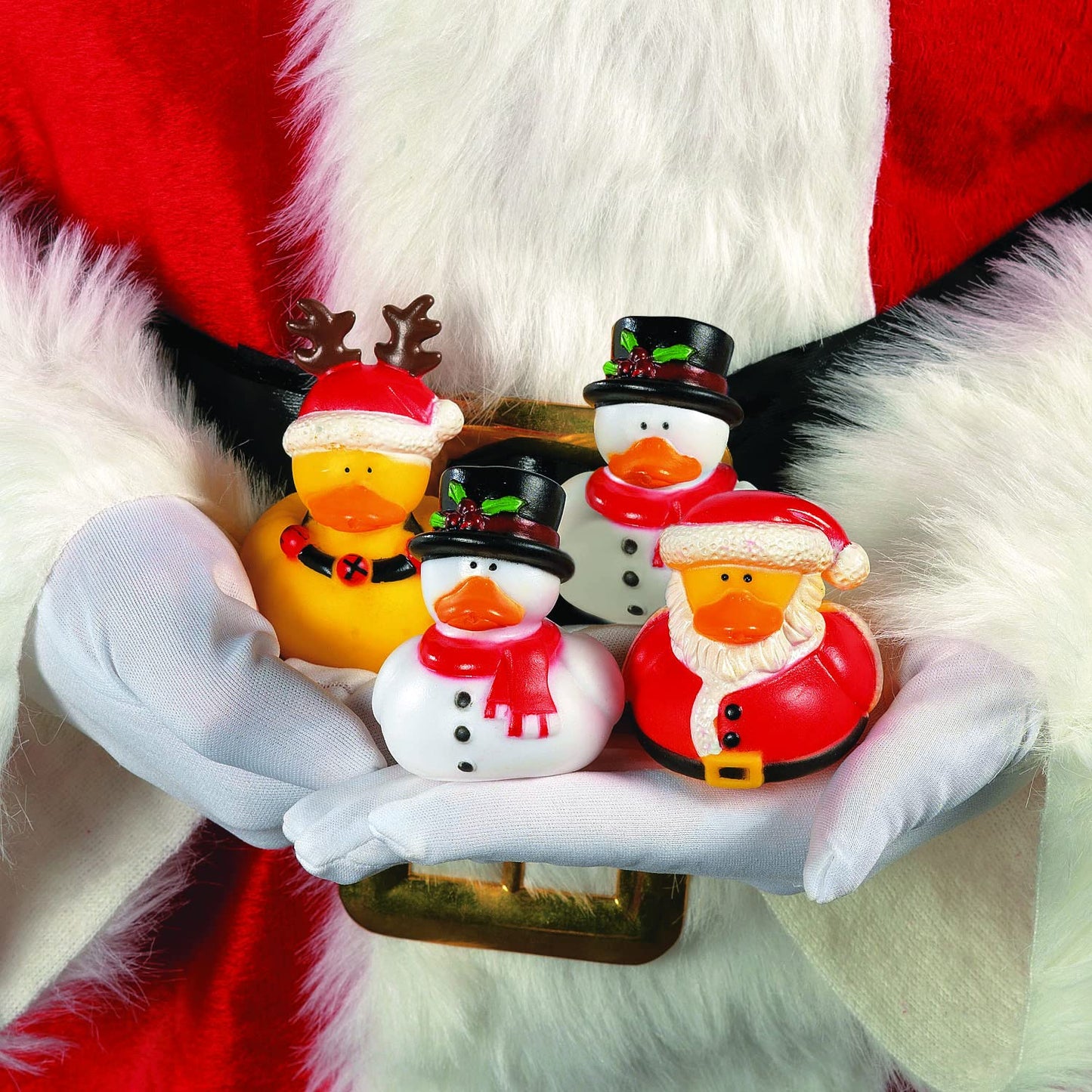 Fun Express Vinyl Holiday Rubber Duckies | 12 Count | Great For Party Favors, Children'S Birthday Bash, Holiday Celebrations