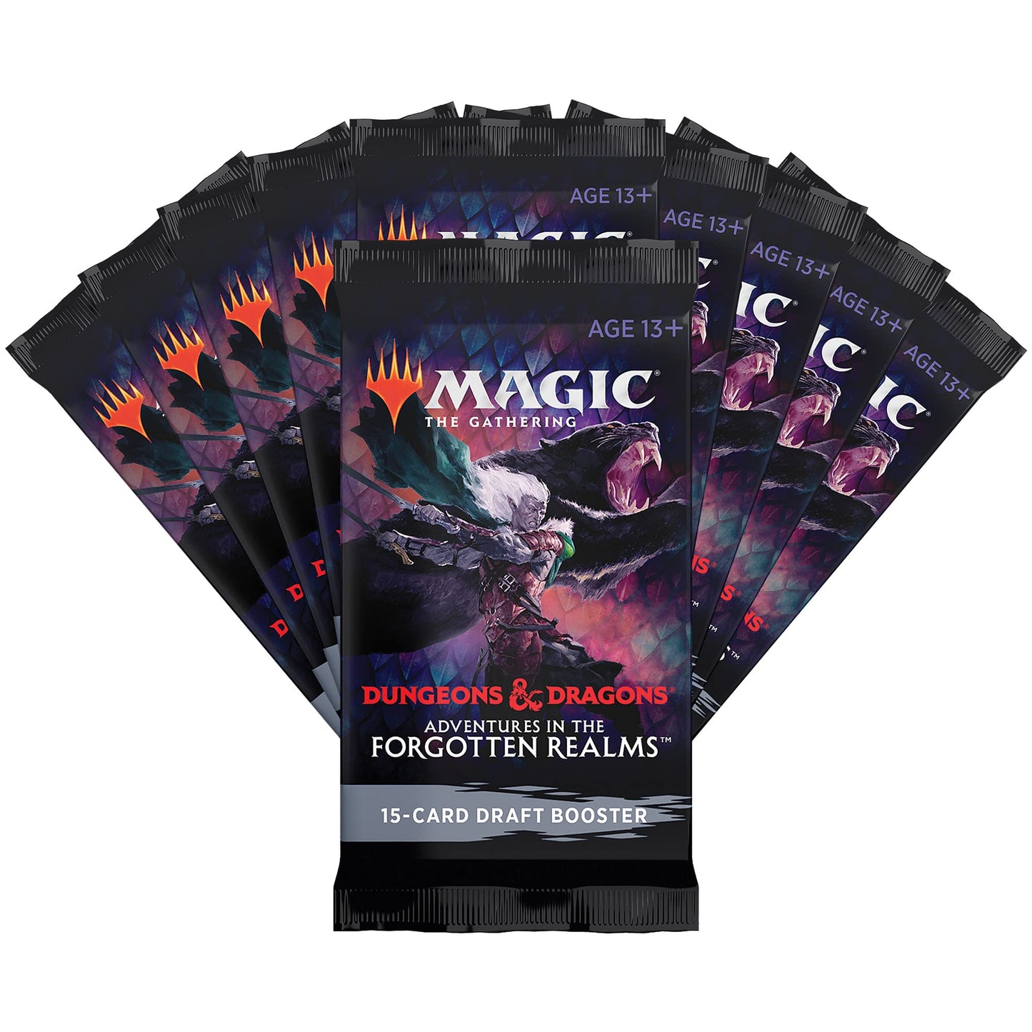 Magic: The Gathering Adventures In The Forgotten Realms Bundle | 10 Draft Boosters (150 Magic Cards) + Accessories