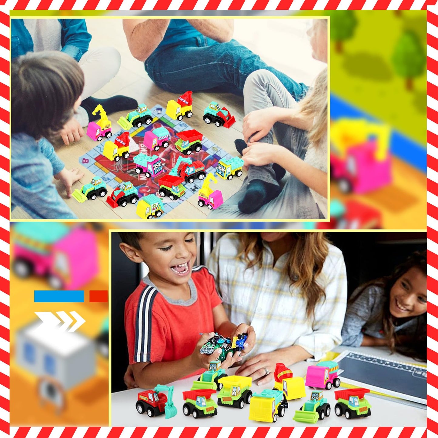 20 Piece Construction Toy Car for Boys Kids 3 4 5 6 7 8, Construction Party Favors Mini Pull Back Vehicles Small Truck Construct