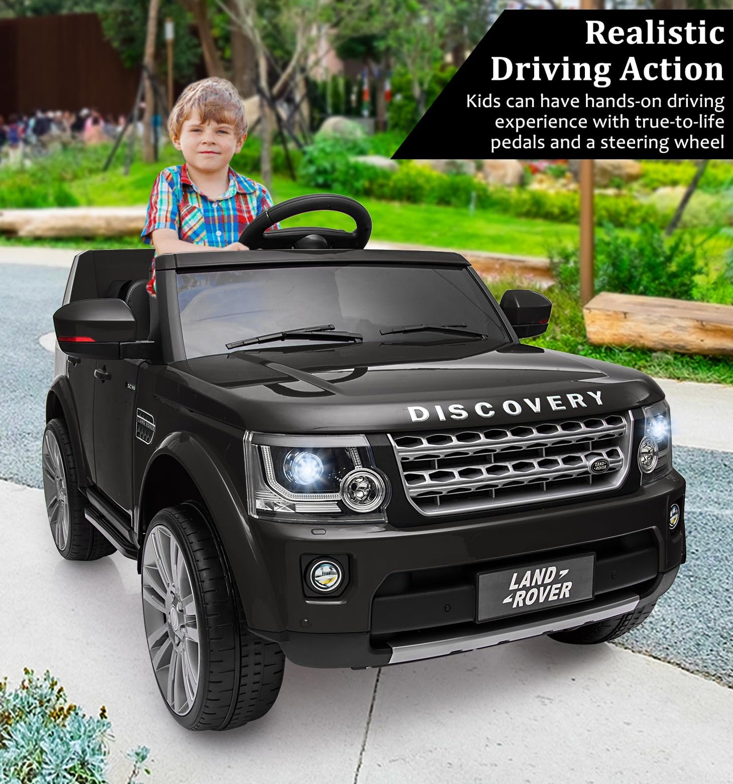 Gaomon Licensed Land Rover Ride On Car, 12V 4.5 Mph Ride On Toys For Toddler 3-8, Kids Electric Car With Parent Remote Control,