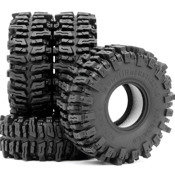 HOBBYSOUL 1.0 Mud Slingers Tires 64 * 25mm Super Soft Sticky 1.0 Crawler Tires for RC 1/24 AX24 SCX24 FCX24 1/18 TRX4M Upgrade