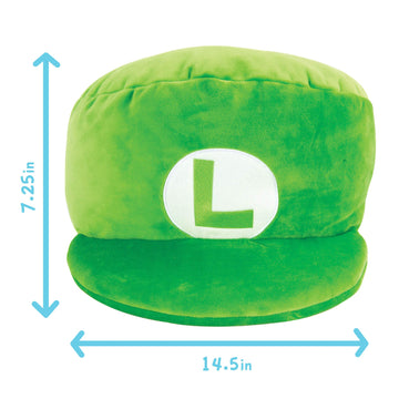 Club Mocchi Mocchi Mario Kart Plushies - Luigi Hat Plushie - Squishy Mario Toys - Collectible Mario Figures And Cute Stuffed Animals - Holiday Gifts And Stocking Stuffers For Kids - 15 Inch