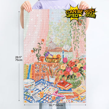 MOMIBOOK Puzzles for Adults 1000 Piece Jigsaw Puzzles of Gentle Breeze, Twinkle Laminate Painting Image Desktop Pzulles Difficul