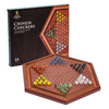 Yellow Mountain Imports Wooden Chinese Checkers Halma Board Game Set - 13.6-Inch - with 60 Colored Petal-Style Glass Marbles (16