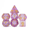 UDIXI 7PCS DND Dice Set Filled with Aurora Powder, Purple D&D Dice for Dungeons and Dragons, Polyhedral Dice for RPG MTG and Oth