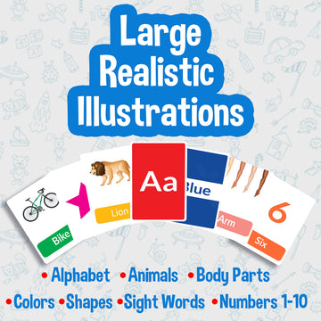 Thick Rip Proof & Waterproof Toddler Flash Cards For Ages 1,2,3,4 Years - (150 Real Images) Alphabet Abc, Colors, Shapes, Numbers, Animals, Body Parts, Lit Letters, First Words By Kinder Scholars