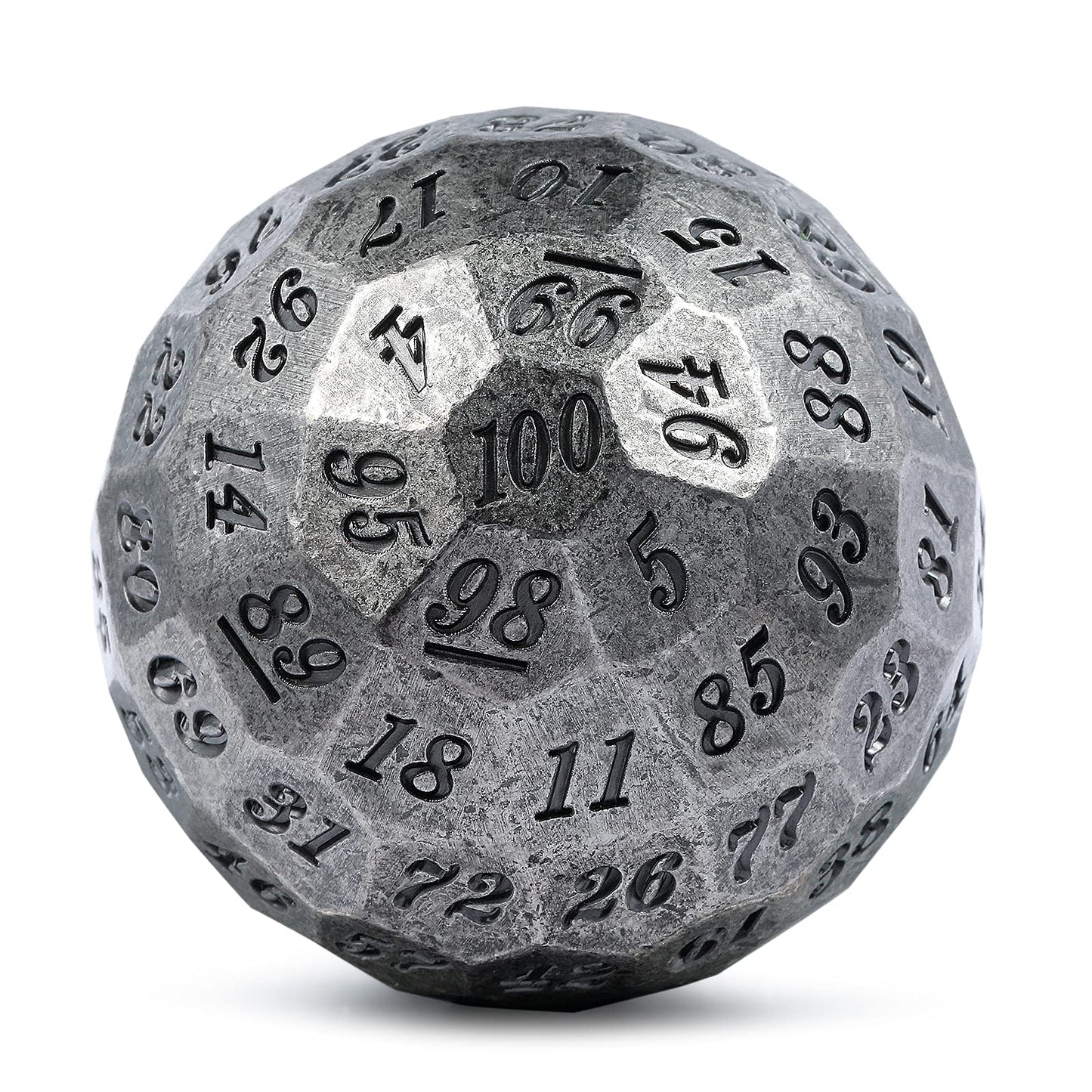 DNDND Iron D100 Metal Dice Set Single 50mm 100 Sided Die with Metal Case and Velvet Pouch for Table Game Dungeons and Dragons (I