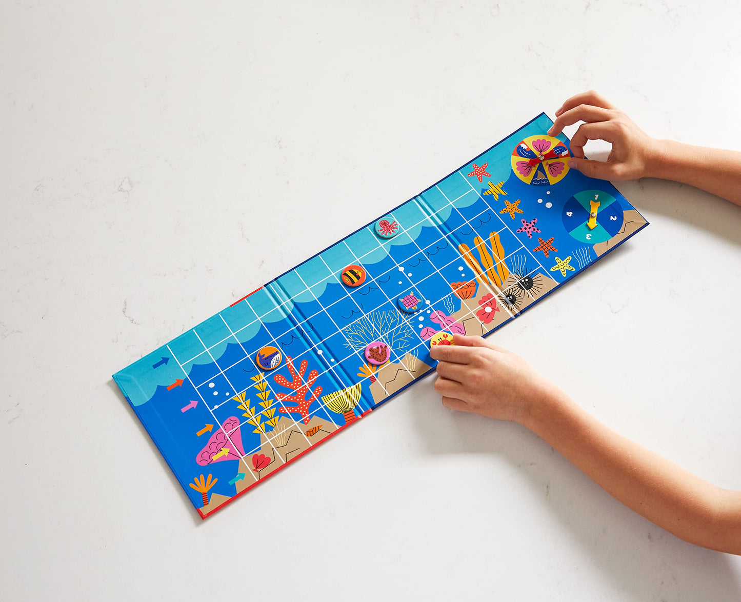 Mudpuppy Lets Take A Swim - Magnetic Racing Game With Travel Friendly Tri-Fold Board For Children Ages 4-10, 2-6 Players