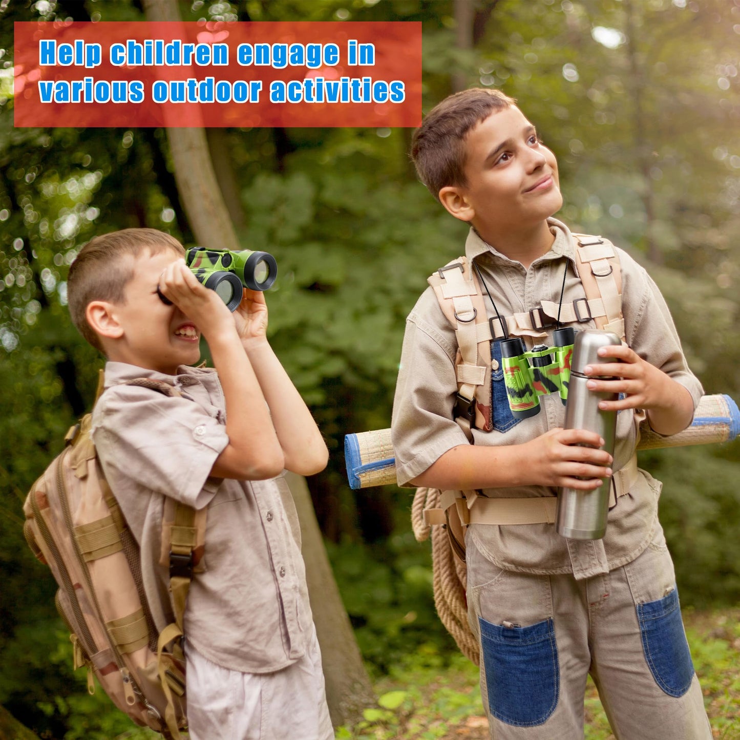 20 Pack Safari Binoculars Jungle Camouflage Binoculars Toy For Kids Explorers Gifts Camping Hunting Safari Party Favors