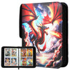 Deluxe Fire Dragon Trading Card Binder - 4-Pocket Zipper Album with 400 Pockets & 50 Removable Sleeves enhanced Holder for Game/Sports Cards Ideal for Collectors Boys & Girls
