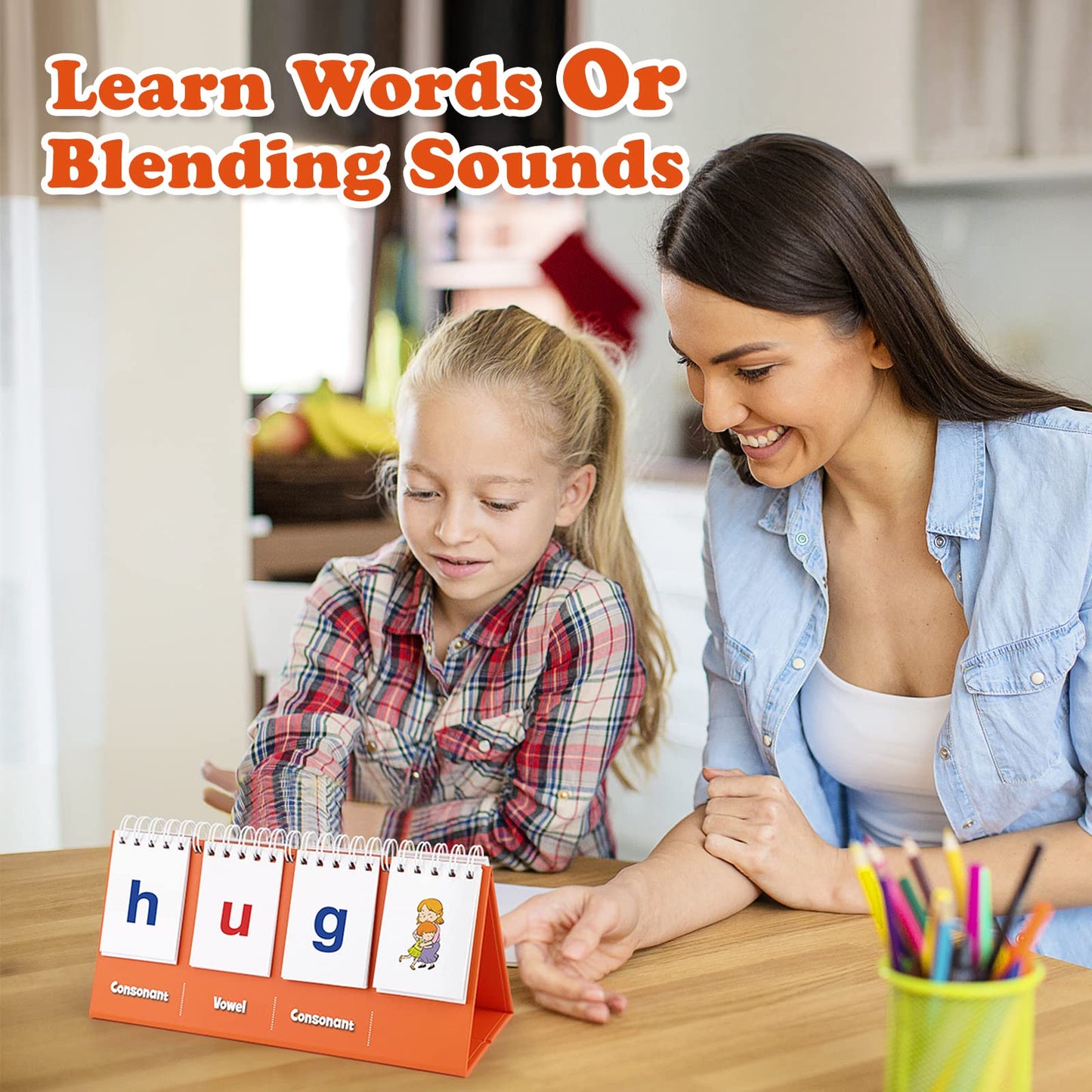 Aizweb Cvc Word Builder,Phonics Games Flash Cards For Preschool Kindergarten Classroom,Montessori Special Education Reading Manipulative Spelling Toy For Learning Activity Teacher School Supplies