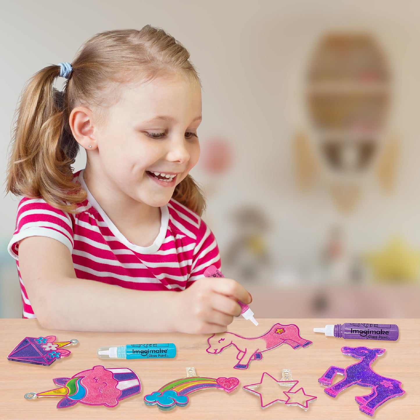Imagimake Unicorn Window Art Painting Kit - Suncatcher Craft Supplies for Girls Ages 5-8, Perfect Birthday Gift for Kids