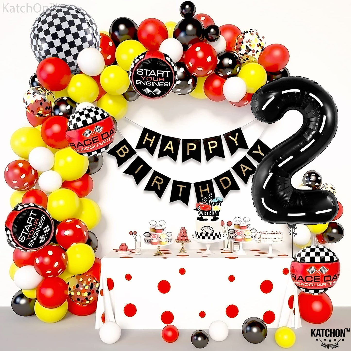 Katchon, Giant Two Fast Balloons - 40 Inch | Number 2 Balloon, Two Fast Birthday Decorations | Two Fast Party Decorations, 2 Fast Birthday Decorations | Two Fast Two Curious Birthday Decorations Boy