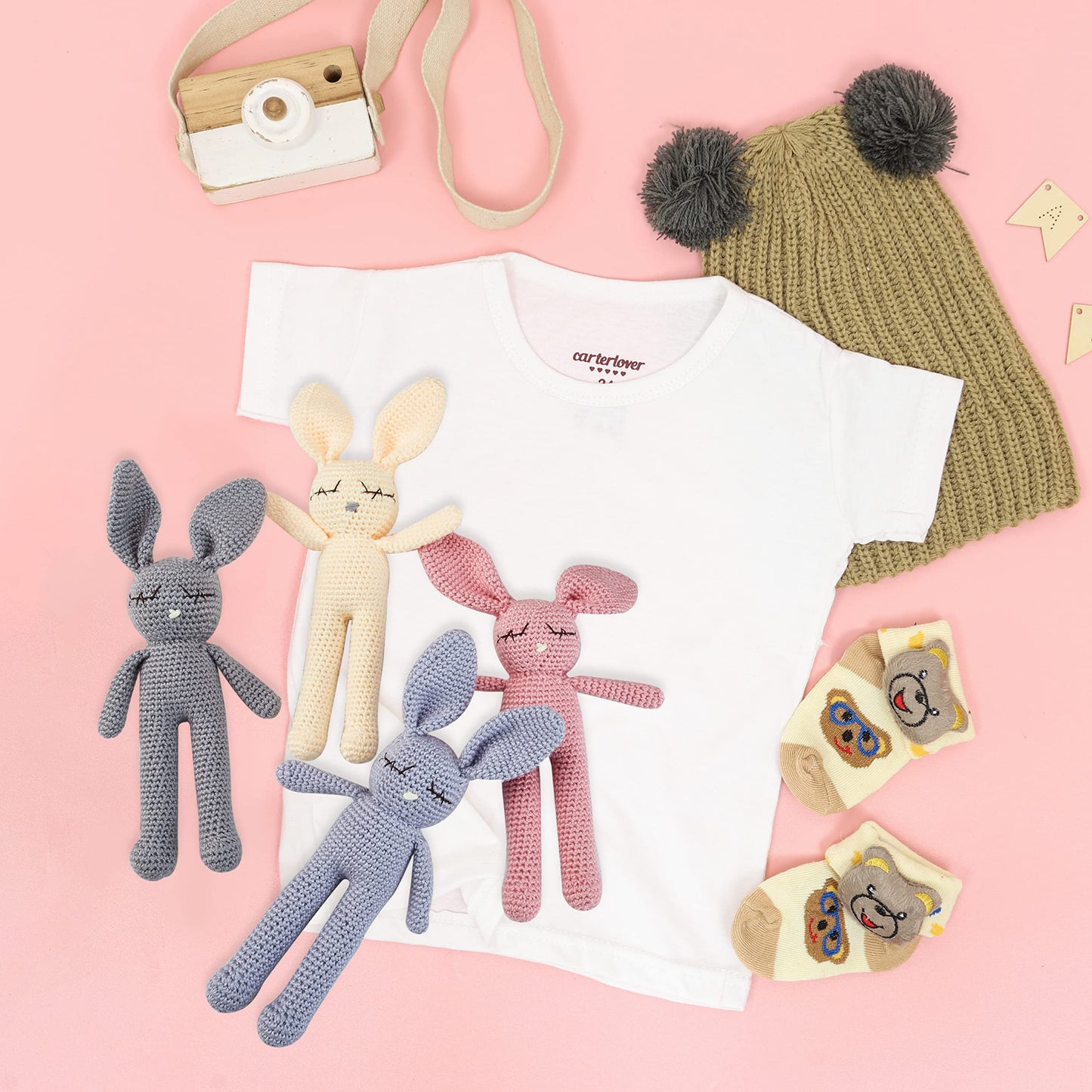 Moni'S Choice Stuffed Plush Baby Crochet Bunny Rabbit Easter Gifts Handmade Stuffed Animal Hand-Knit Doll Granddaughter Grandson