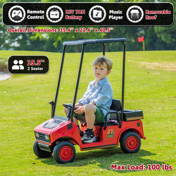 Karbost Kids Golf Cart With Remote Control, 2-Seater Ride On Toys For Kids Boys Girls, 12V Battery Powered Electric Vehicle With