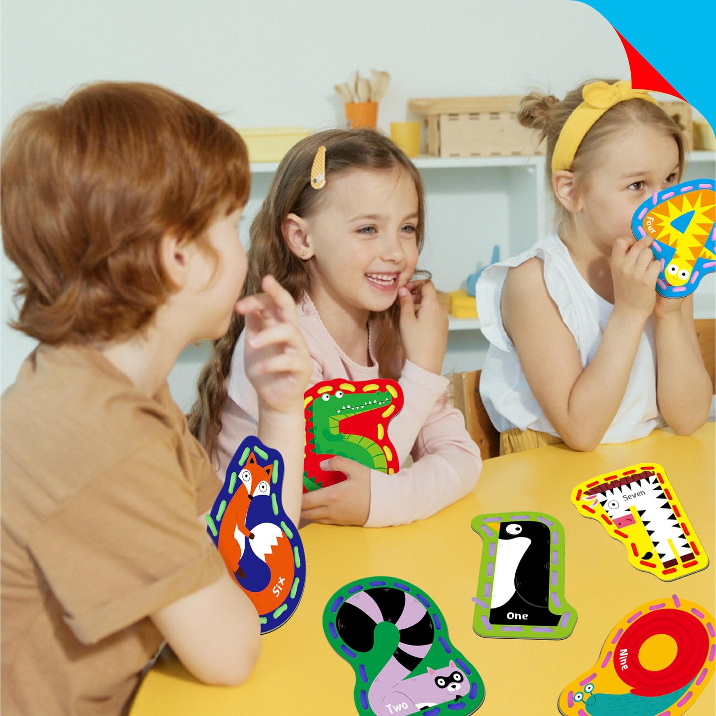 10 Pieces Number Lacing Cards, 0-9 Double Sided Sewing Cards With 10 Colorful Laces, Imagination Development Lacing Toys Games For Children Educational And Learning Activity