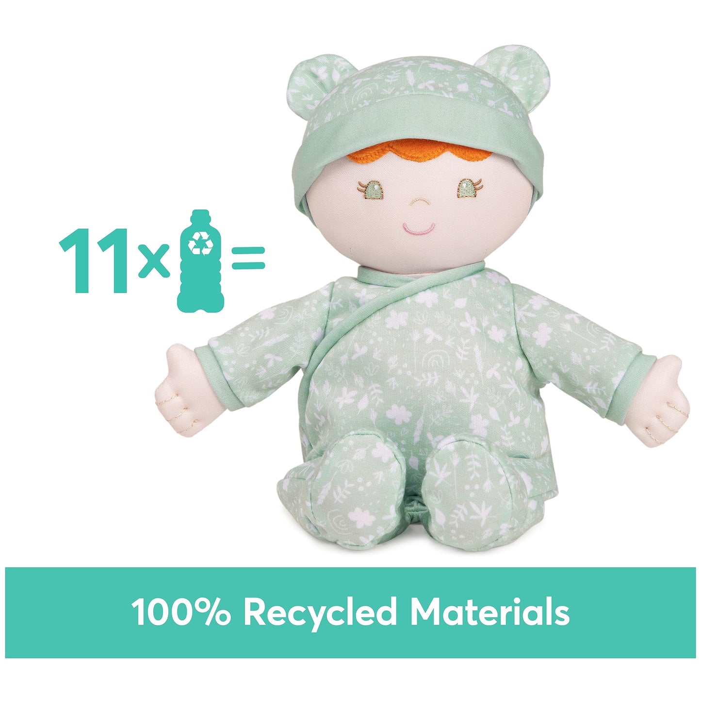 GUND Baby Doll, Sustainable Plush Toy Made from Recycled Materials, Green, 12”