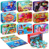 Libima 9 Boxes Party Favors Jigsaw Puzzles In A Metal Box For Age Of 4-8, Wooden Puzzle For Ages 4-8 Boys And Girls Learning Edu