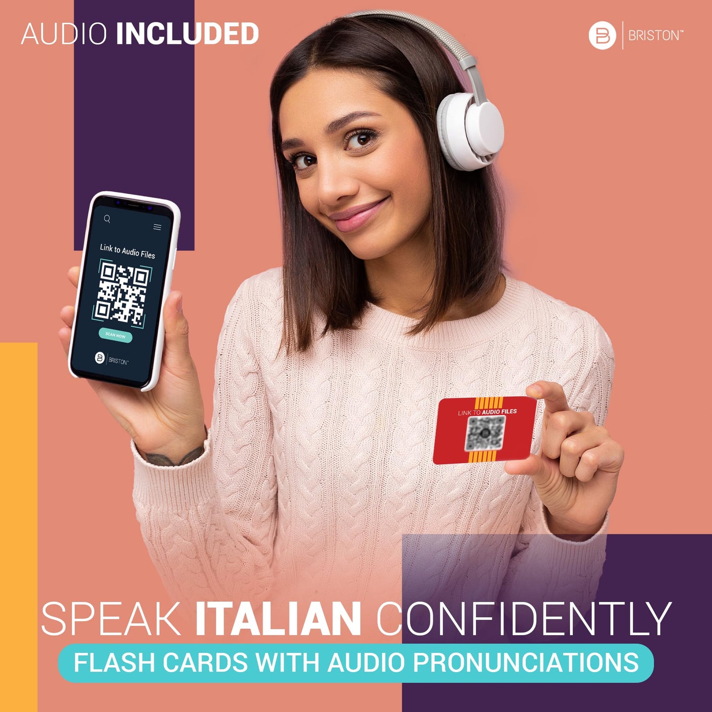 Italian Conversational Phrase Flash Cards - 75 Beginner Sayings For Travel, Memory, Quick Reference - Educational Language Learn