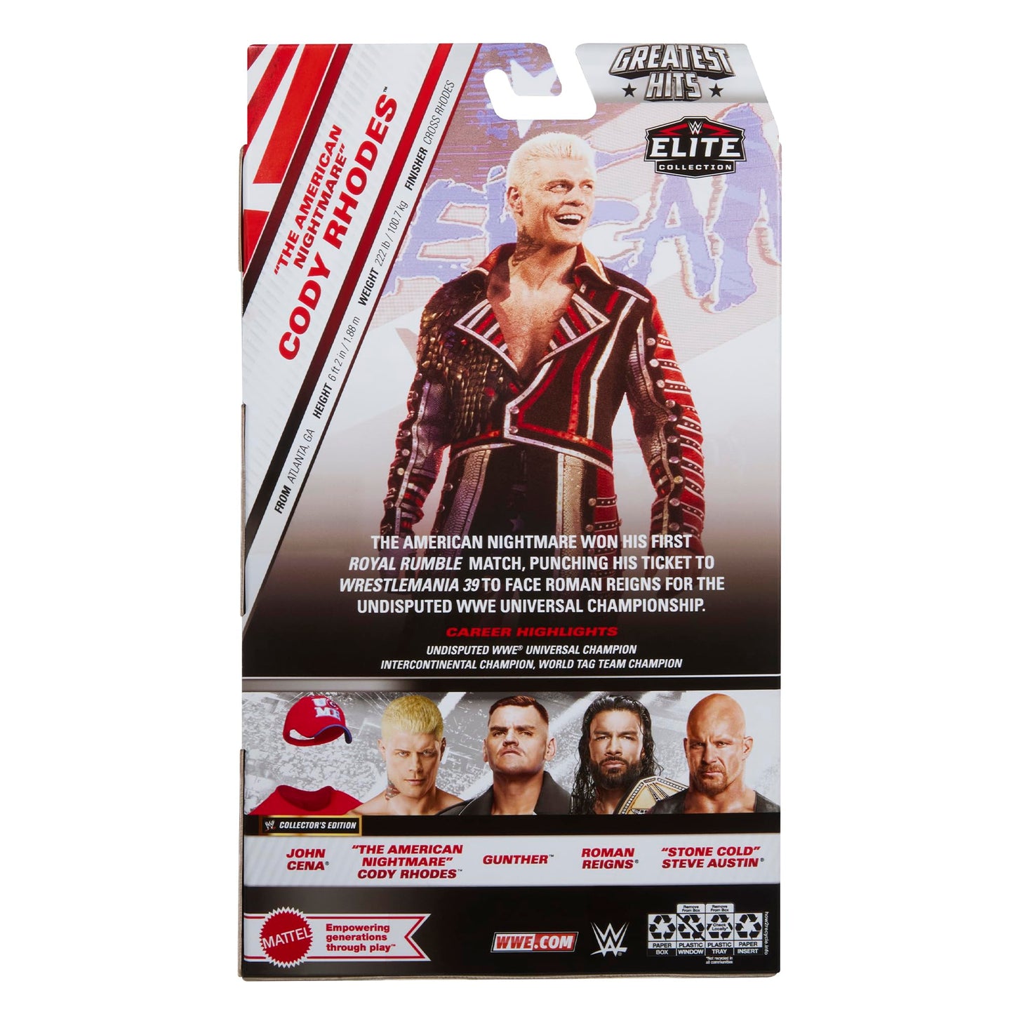 WWE Cody Rhodes Elite 8" Action Figure - Multi-color Plastic Toy, Model 194735304165