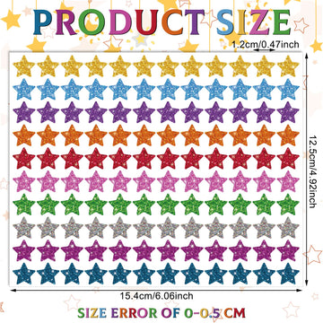 Lincia 1200 Pcs Star Glitter Stickers Sparkly Small Stickers For Kids Toddlers Teacher Reward Sheet Incentive Charts Classroom S