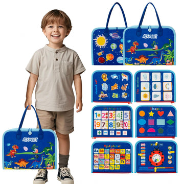 Toddler Busy Board Montessori Toys For 1 2 3 4 Year Old, Preschool Learning Activities With Life Skills,Abc,123,Shape,Color,Anim