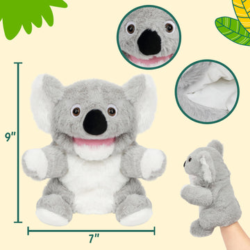 Easfan Koala Hand Puppet With Movable Mouth Interactive Storytelling Cute Soft Plush Toy Creativity And Imagination Easter Chris