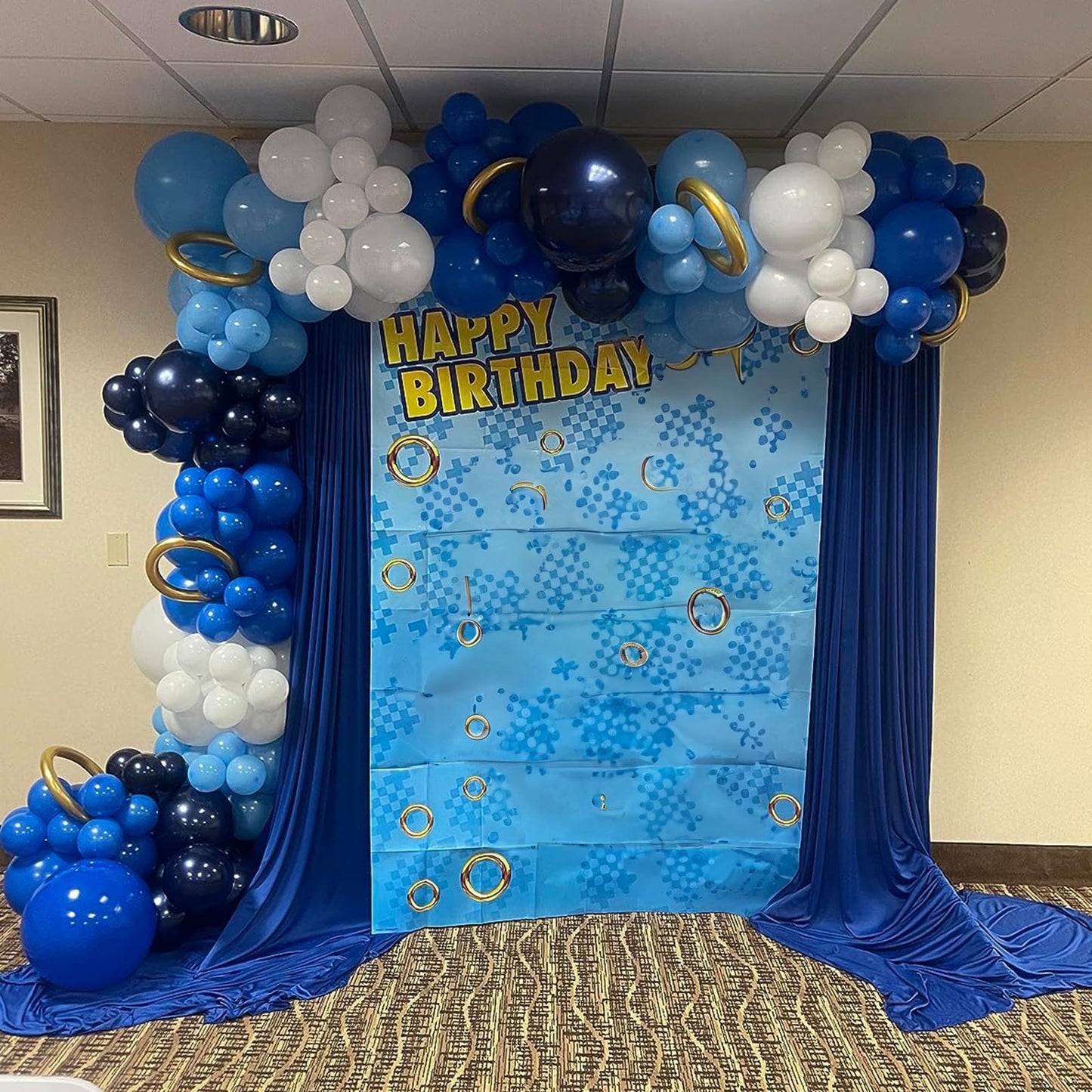 Jobkoo Blue And Black Balloon Arch Kit, 102 Pcs Navy Royal Blue Latex Party Balloons Baby Light Blue Black Balloon Garland Kit F
