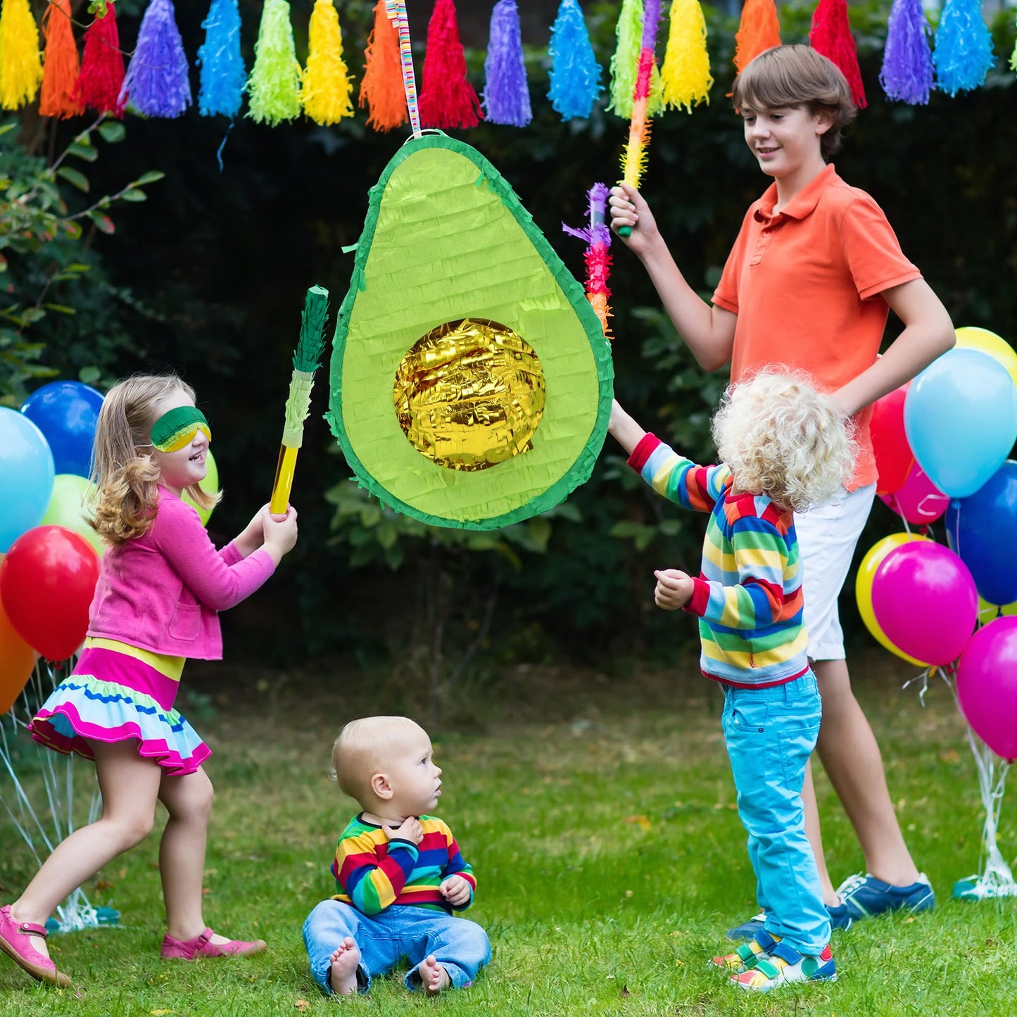 Cinco De Mayo Avocado Pinata For Kids Birthday Party,(15 X 10.75 In.) For Fun Fiesta Taco Party Supplies, Mexican Theme Decoration, Carnivals Festivals, Taco Tuesday Event