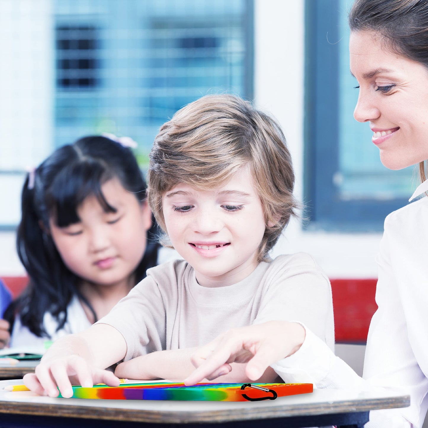 Multiplication Table Chart Square Pop Fidget Toys Counting Popper Board Stress Reliever Gifts for Kids mature-themed ADHD Family Kids Popping Game to Practice Times Math Ability Early Education(Rainbow)