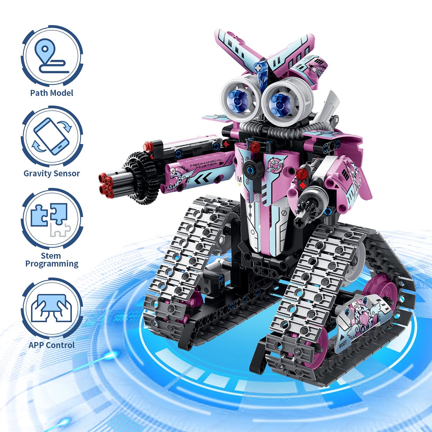 Amy&Benton Girls Remote Control Robot Building Kit Stem Pink Robot Kit With App For 7 8 9 10 11 12 Year Old Girls Birthday Gifts