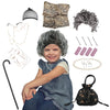 Aqx Old Lady Costume Wigs For Girls, 100Th Day Of School Granny Wig Dress Up 19 Set